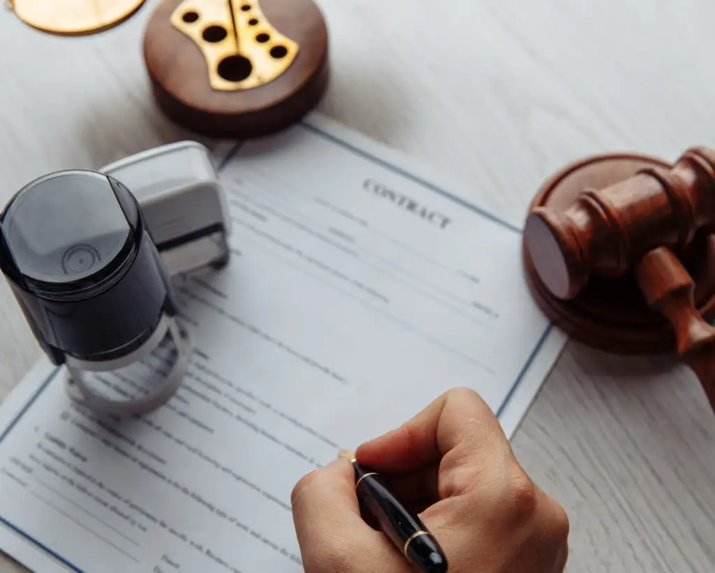 Notary man signing